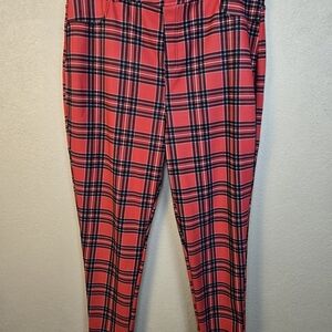 Thrill Jeans Red and Black Plaid Skinny Pants 3X (5595)